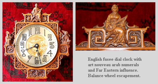 English fusee dial clock with Far Eastern influence